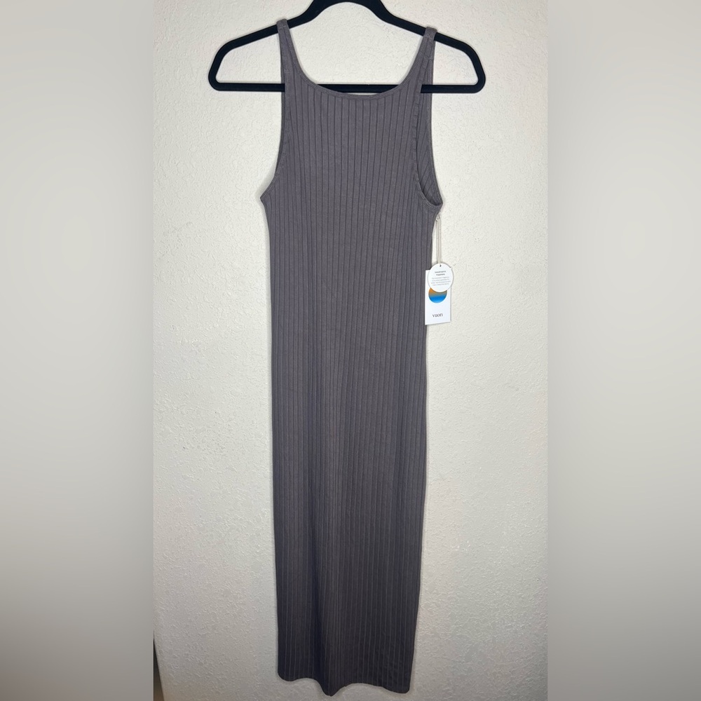 NEW Vuori Marina Ribbed Midi Dress in Chia (Sample)